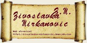 Živoslavka Mirkanović vizit kartica